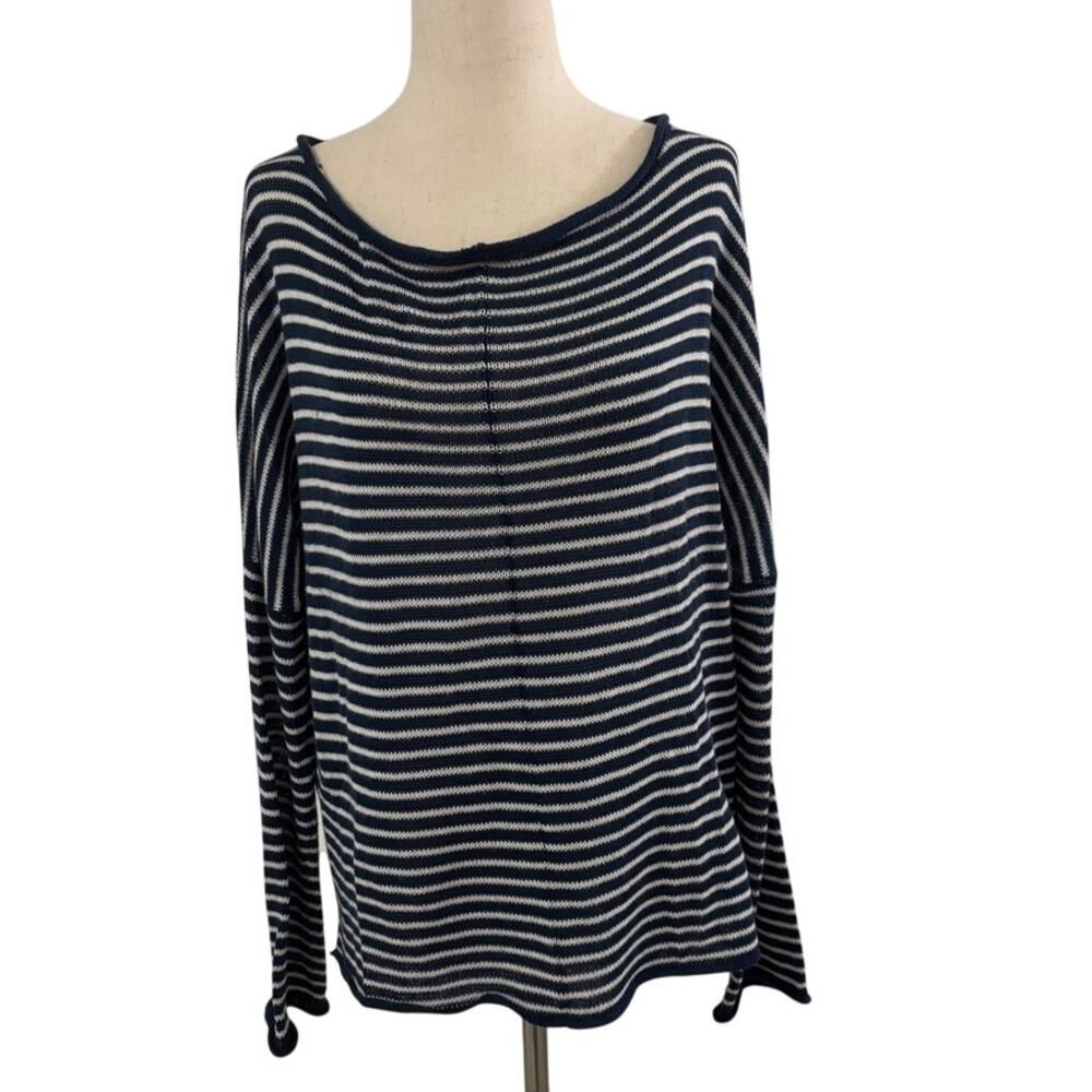 Wooden Ships Navy White Striped Sweater S/M